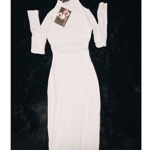 White turtle Neck Dress
